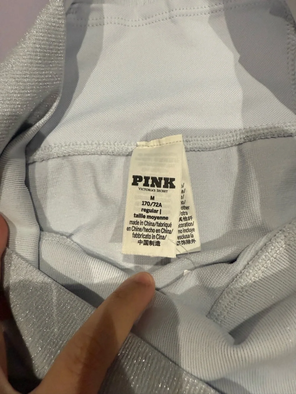 PINK Victoria's Secret Shimmery Light Gray spot wear set M - Picture 12 of 16